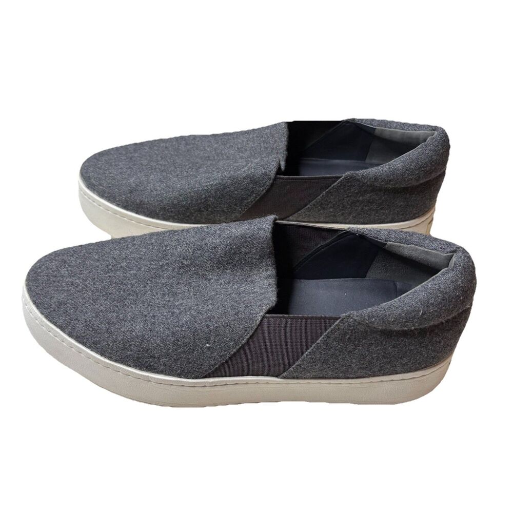 Vince Warren Gray Grey Woolen Platform Slip On Sneakers Size 9M Shoes Womens
